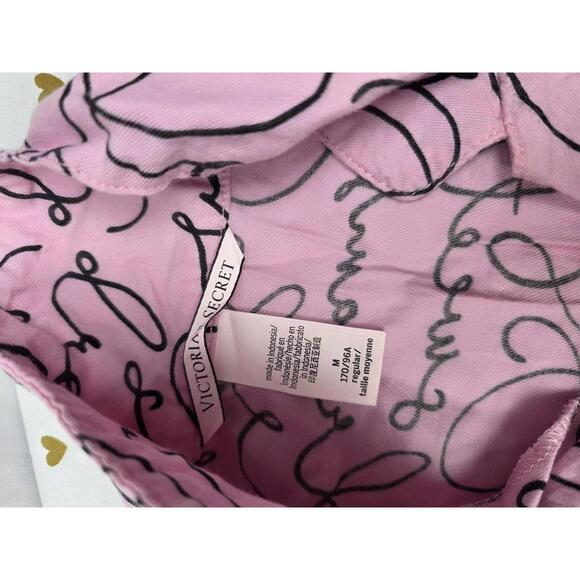 Victorias Secret LOT of 2 Long Sleeve Sleep Shirts Button Down Satin MEDIUM - Picture 3 of 3